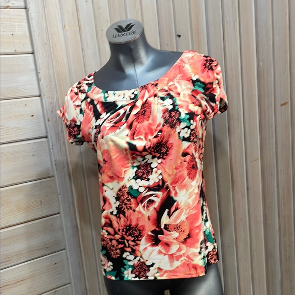 Lux Pink and Black Blouse Elegant Top